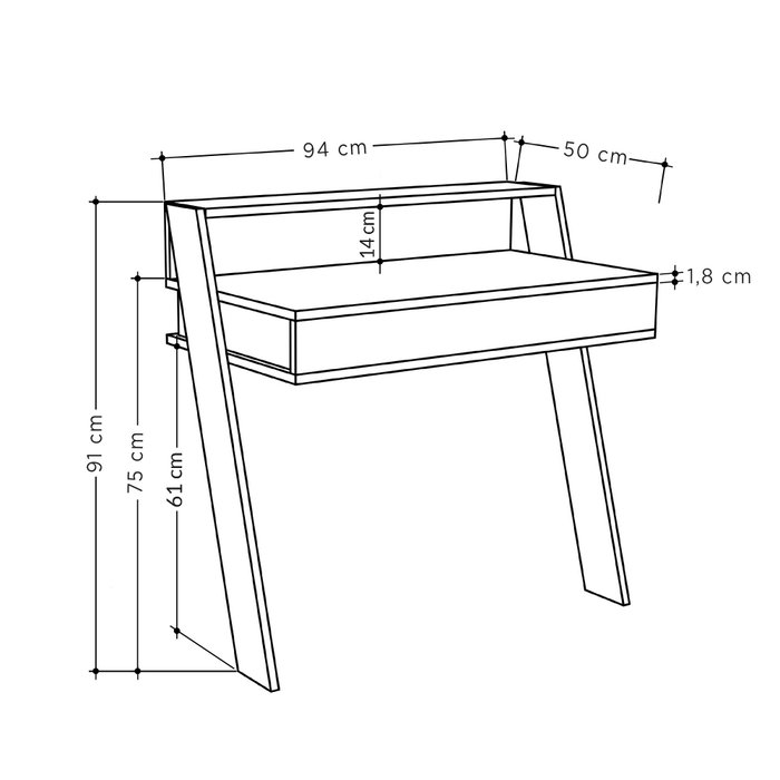 Hanah Home Cowork Working Table - Antracita Hanah Home Cowork Working Table - Antracita